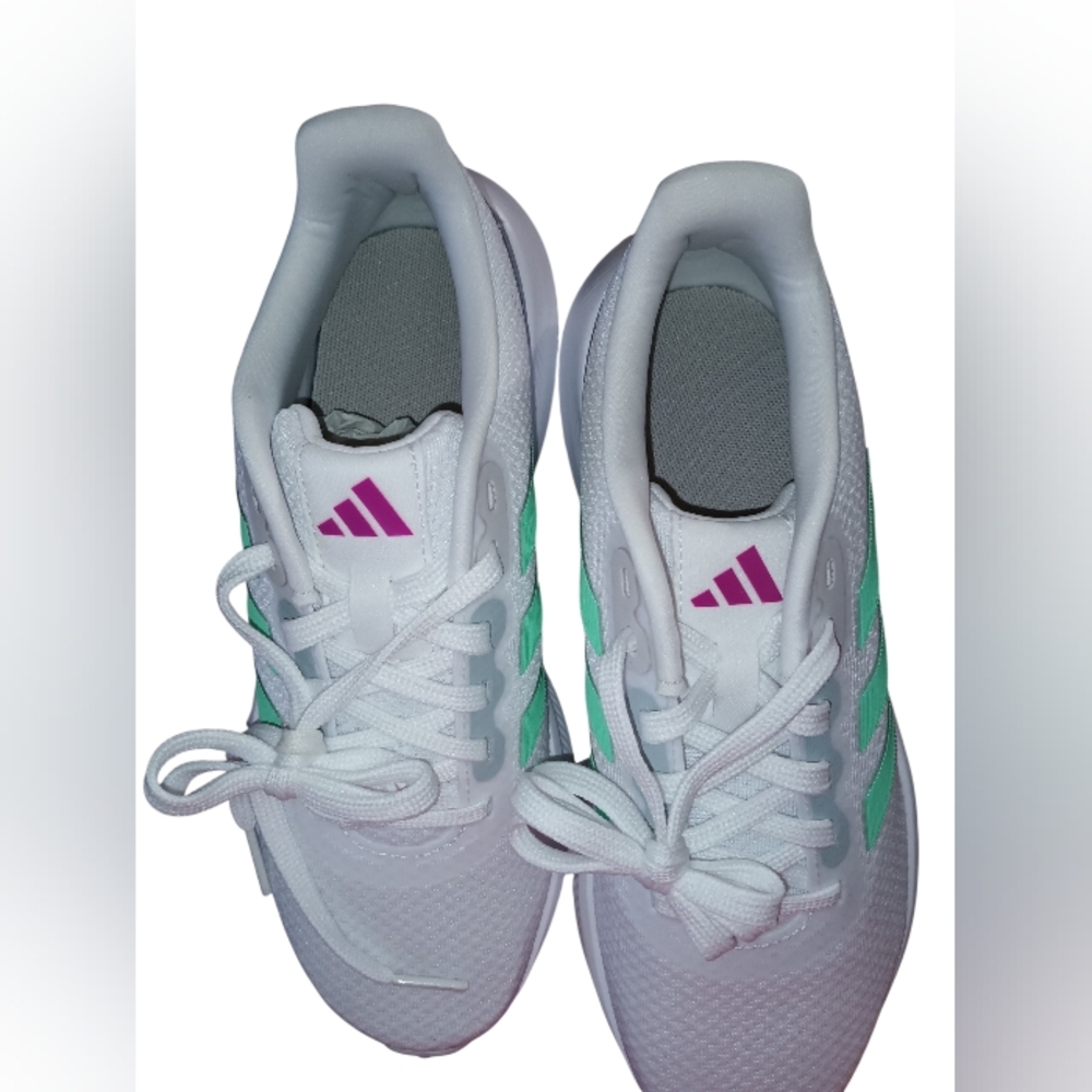 Adidas Runfalcon  Women's White and Mint Running  Sneakers - Picture 2 of 4